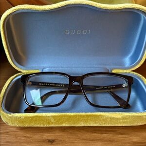 Gucci Black Glasses with Yellow Case